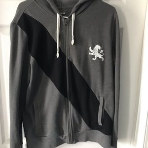Express grey zip up hoodie